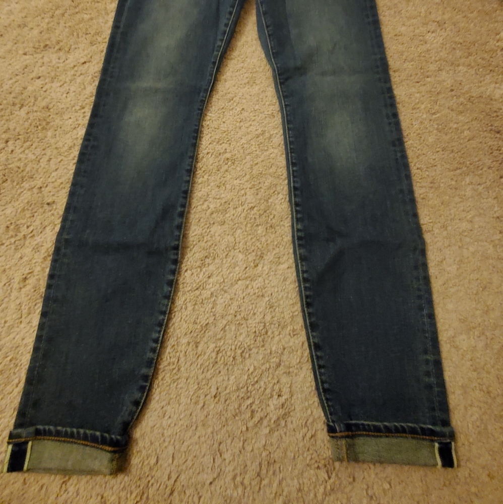 J.crew Selvedge toothpick jeans with cuff ankles